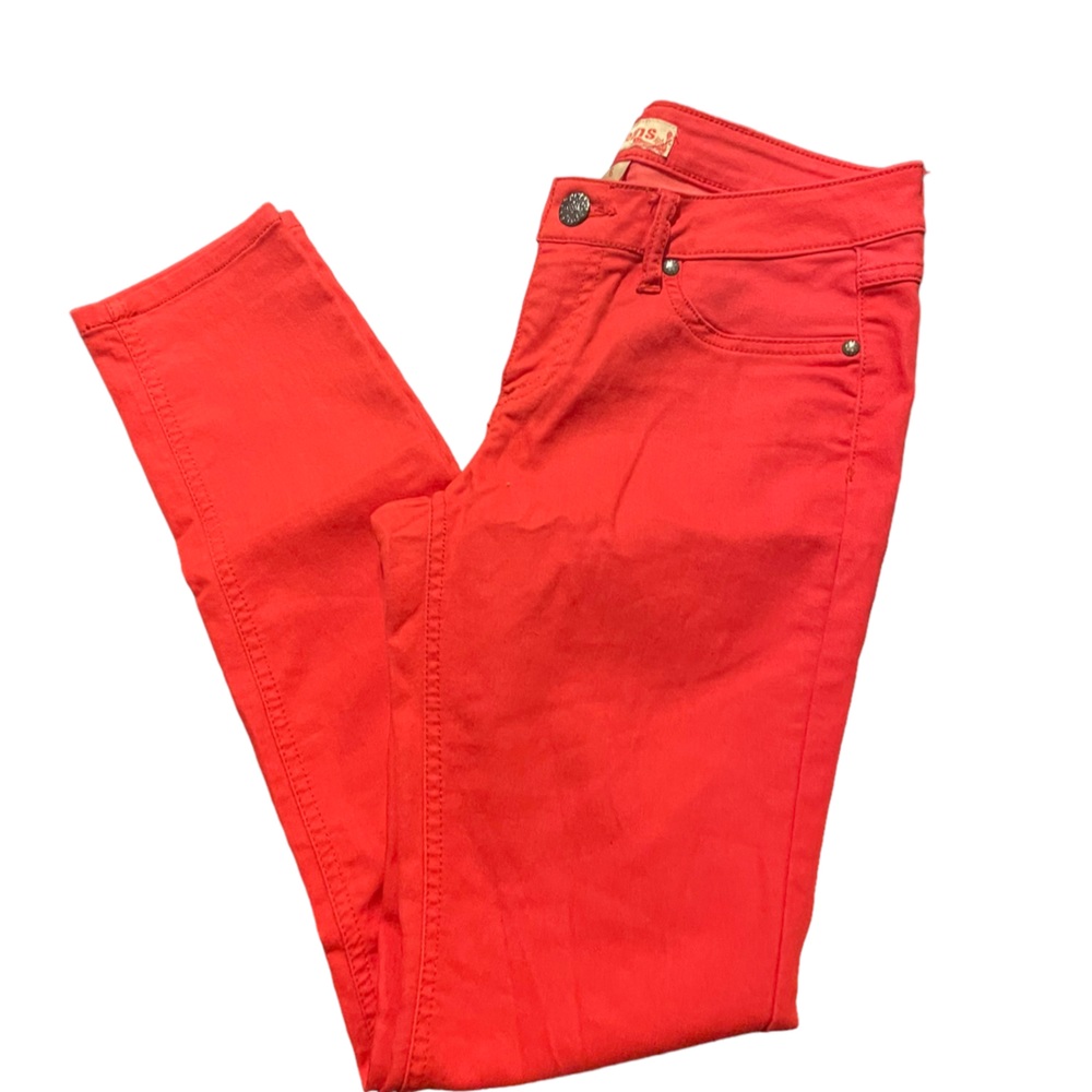 Bright orange/pink jeans